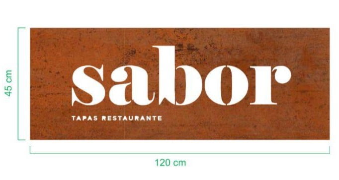 carteleria restaurante letrero corte laser